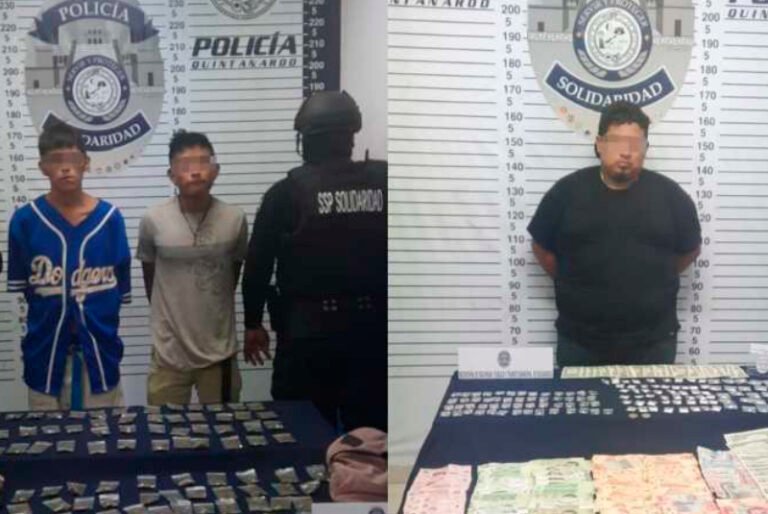 Aseguran a tres narcomenudistas con más de 200 dosis en Playa del Carmen