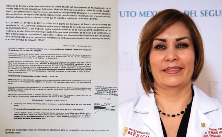 Investigan a ex delegada del IMSS EN Yucatán