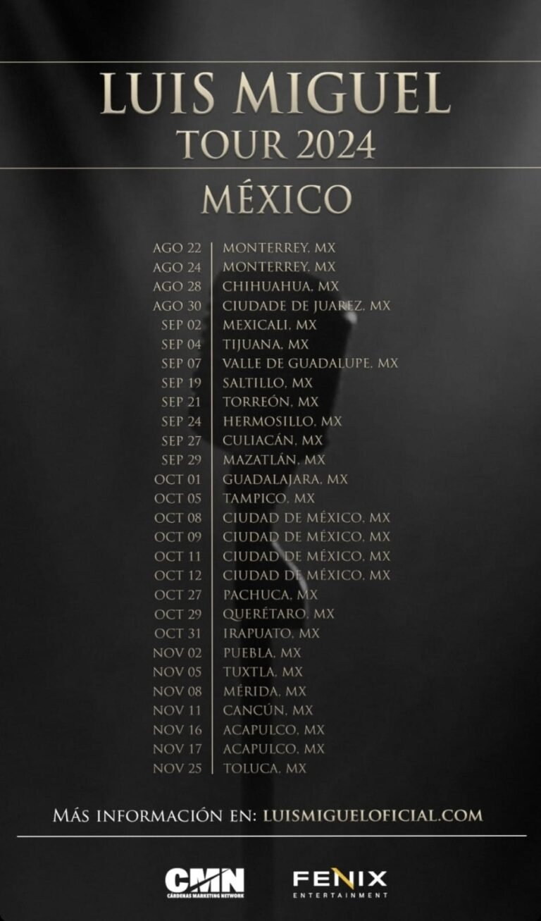 “El Sol Brillará en México: Luis Miguel Anuncia Fechas y Ciudades para su Tour 2024”