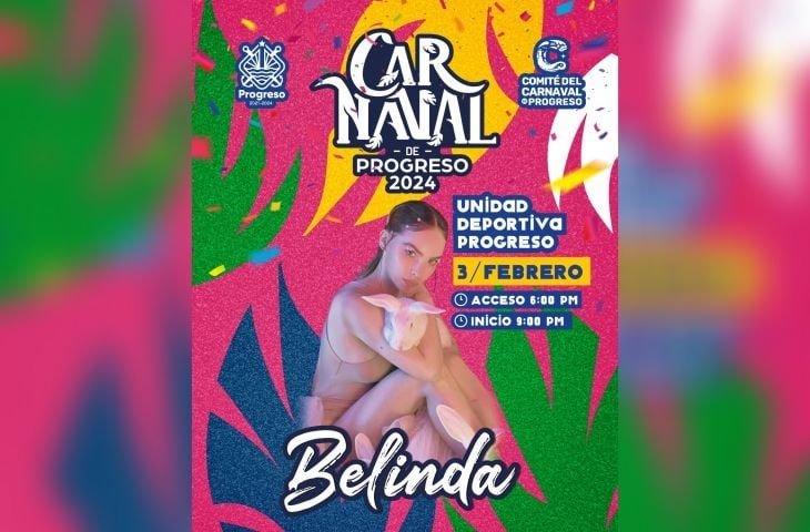 Belinda se presentará en Progreso este 3 de febrero
