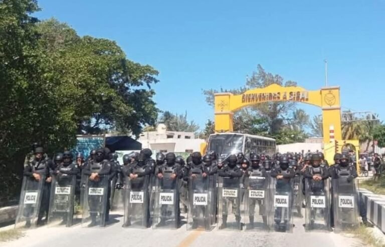 Enfrentamiento en Sisal: Pobladores resisten clausura de terreno protegido por Profepa