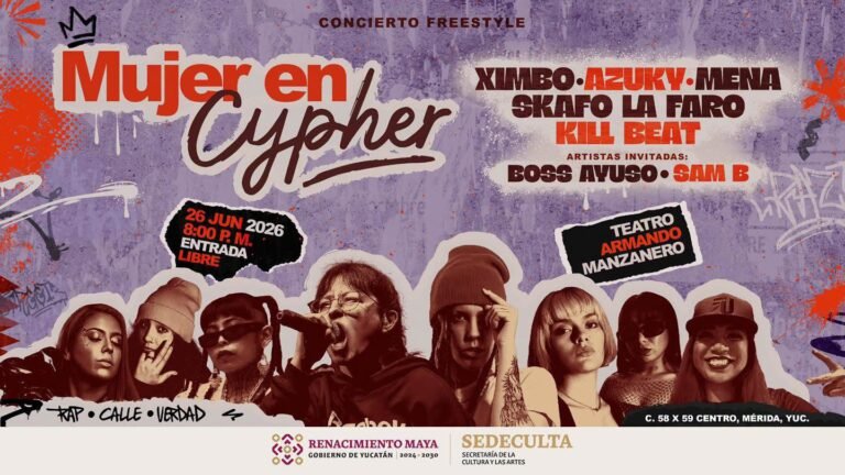 El rap femenino toma el escenario: “Mujer Cypher” reunirá talento nacional y yucateco en Mérida