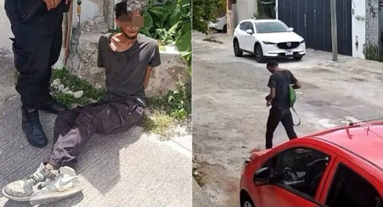 Vecinos retienen a sujeto señalado por presuntos robos en colonias del norte de Mérida